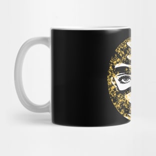 Punk Fashion Style Oval Gold Glowing Girl Mug